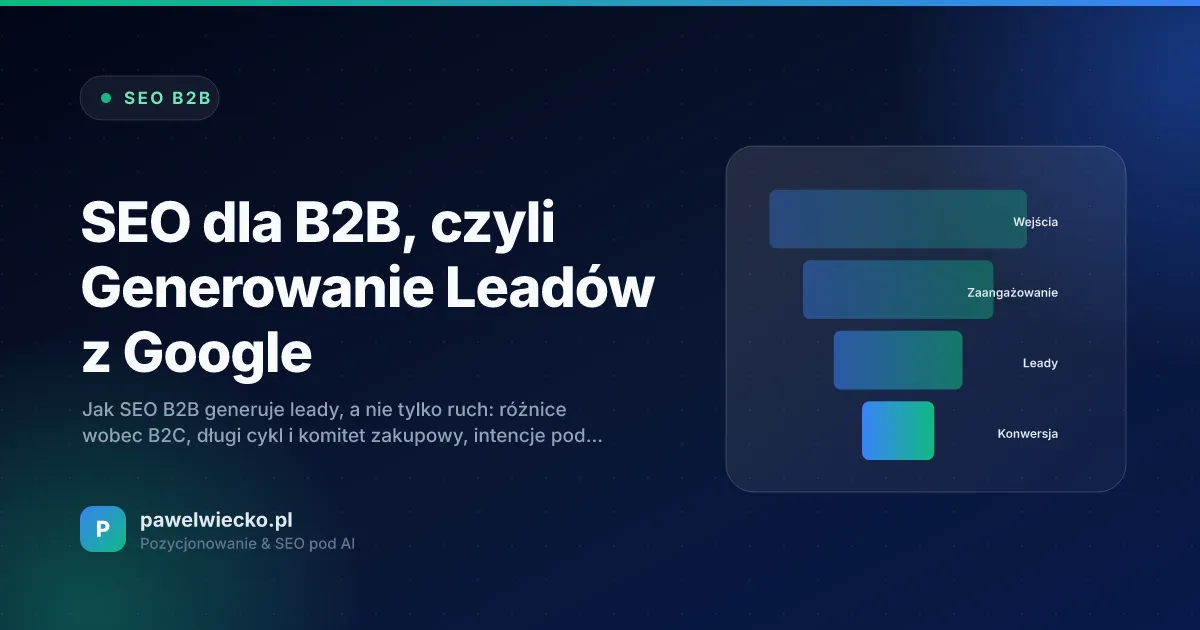 SEO dla B2B, czyli Generowanie Leadów z Google
