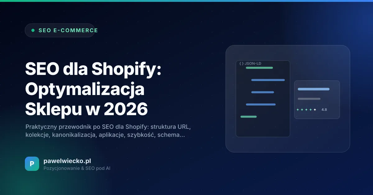 SEO dla Shopify: Optymalizacja Sklepu w 2026