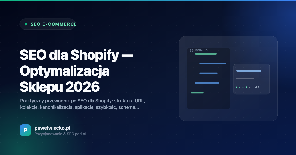SEO dla Shopify — Optymalizacja Sklepu 2026