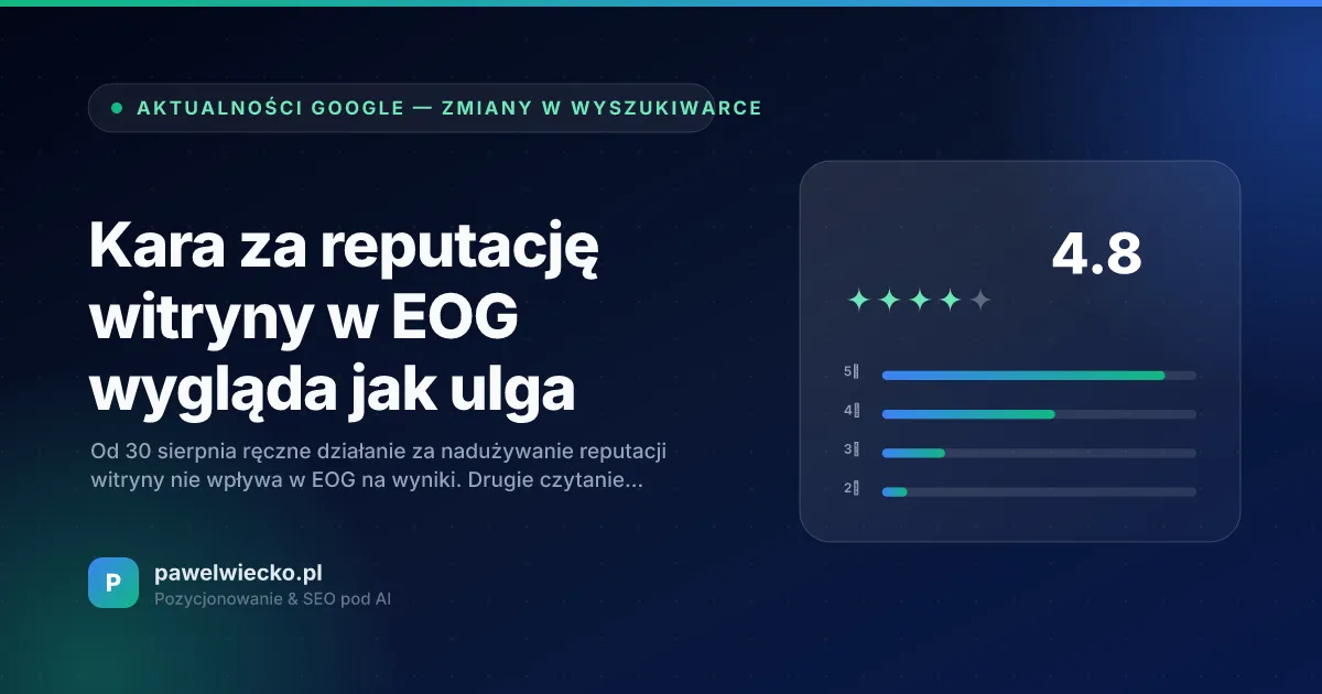 Kara za reputację witryny w EOG wygląda jak ulga